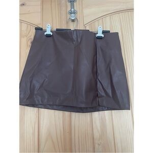 H&M Divided Chocolate Faux Leather Skirt